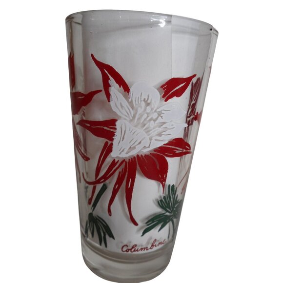 Vintage Glass Boscul Peanut Butter COLUMBINE Red White Backward 3 for Script E - Picture 5 of 5